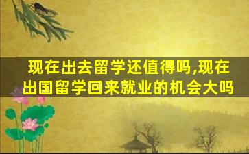 现在出去留学还值得吗,现在出国留学回来就业的机会大吗