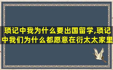 琐记中我为什么要出国留学,琐记中我们为什么都愿意在衍太太家里或她家附近玩