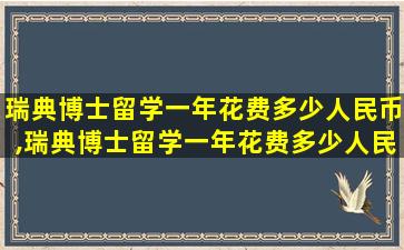 瑞典博士留学一年花费多少人民币,瑞典博士留学一年花费多少人民币啊