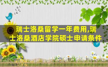 瑞士洛桑留学一年费用,瑞士洛桑酒店学院硕士申请条件