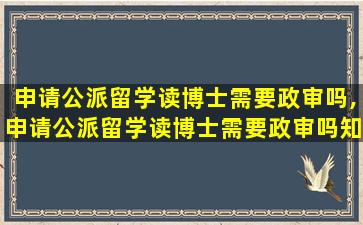 申请公派留学读博士需要政审吗,申请公派留学读博士需要政审吗知乎