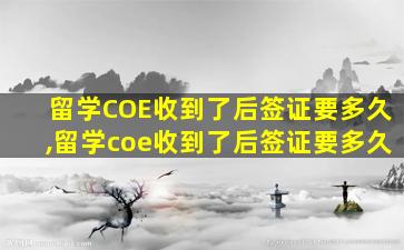 留学COE收到了后签证要多久,留学coe收到了后签证要多久