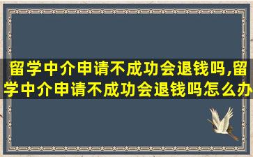 留学中介申请不成功会退钱吗,留学中介申请不成功会退钱吗怎么办