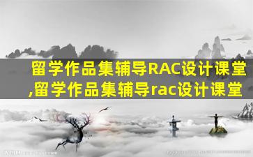 留学作品集辅导RAC设计课堂,留学作品集辅导rac设计课堂