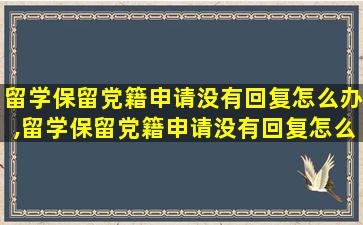 留学保留党籍申请没有回复怎么办,留学保留党籍申请没有回复怎么办呢