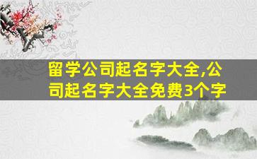 留学公司起名字大全,公司起名字大全免费3个字