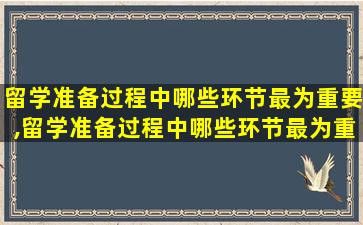 留学准备过程中哪些环节最为重要,留学准备过程中哪些环节最为重要