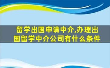 留学出国申请中介,办理出国留学中介公司有什么条件