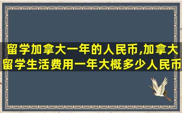 留学加拿大一年的人民币,加拿大留学生活费用一年大概多少人民币