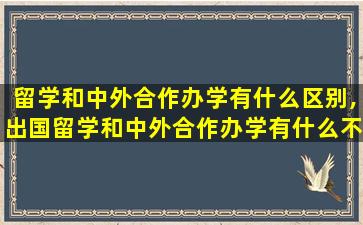 留学和中外合作办学有什么区别,出国留学和中外合作办学有什么不同