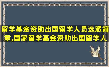 留学基金资助出国留学人员选派简章,国家留学基金资助出国留学人员选派简章规