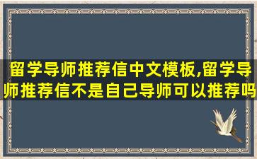 留学导师推荐信中文模板,留学导师推荐信不是自己导师可以推荐吗