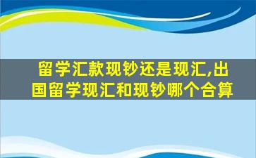 留学汇款现钞还是现汇,出国留学现汇和现钞哪个合算