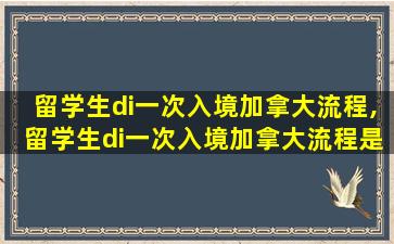 留学生di一
次入境加拿大流程,留学生di一
次入境加拿大流程是什么