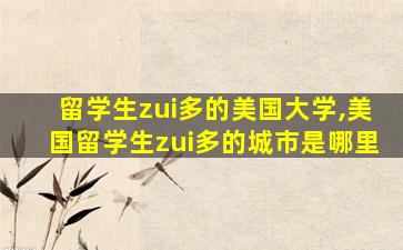 留学生zui
多的美国大学,美国留学生zui
多的城市是哪里