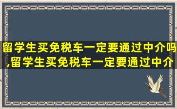 留学生买免税车一定要通过中介吗,留学生买免税车一定要通过中介吗安全吗