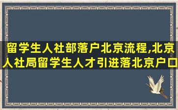 留学生人社部落户北京流程,北京人社局留学生人才引进落北京户口公示