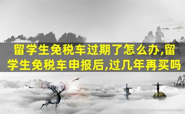 留学生免税车过期了怎么办,留学生免税车申报后,过几年再买吗