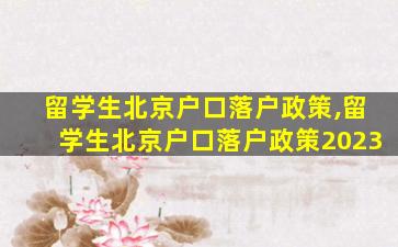 留学生北京户口落户政策,留学生北京户口落户政策2023