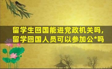 留学生回国能进党政机关吗,留学回国人员可以参加公*
吗