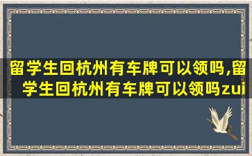 留学生回杭州有车牌可以领吗,留学生回杭州有车牌可以领吗zui
新