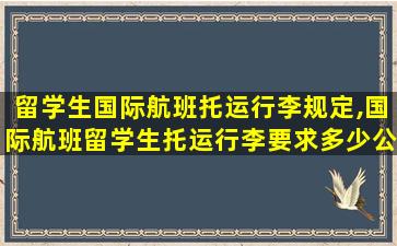 留学生国际航班托运行李规定,国际航班留学生托运行李要求多少公斤