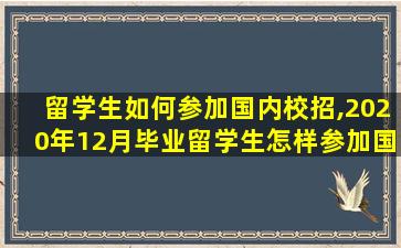 留学生如何参加国内校招,2020年12月毕业留学生怎样参加国内*