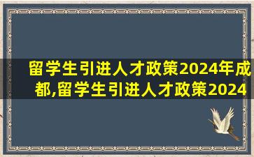 留学生引进人才政策2024年成都,留学生引进人才政策2024年成都落户条件