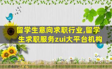 留学生意向求职行业,留学生求职服务zui
大平台机构