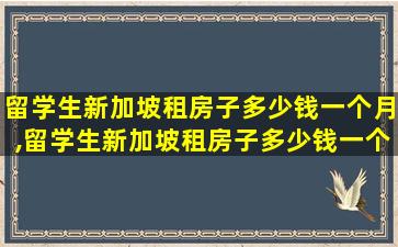 留学生新加坡租房子多少钱一个月,留学生新加坡租房子多少钱一个月啊