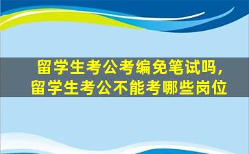 留学生考公考编免笔试吗,留学生考公不能考哪些岗位