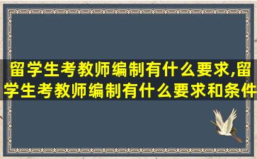 留学生考教师编制有什么要求,留学生考教师编制有什么要求和条件