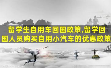 留学生自用车回国政策,留学回国人员购买自用小汽车的优惠政策