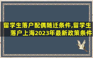 留学生落户配偶随迁条件,留学生落户上海2023年最新政策条件