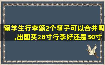 留学生行李额2个箱子可以合并吗,出国买28寸行李好还是30寸