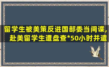 留学生被美策反进国部委当间谍,赴美留学生遭盘查*
50小时并遣返,驻美使馆回应