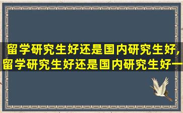 留学研究生好还是国内研究生好,留学研究生好还是国内研究生好一点