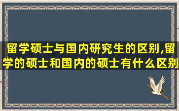 留学硕士与国内研究生的区别,留学的硕士和国内的硕士有什么区别