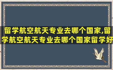 留学航空航天专业去哪个国家,留学航空航天专业去哪个国家留学好