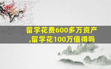 留学花费600多万资产,留学花100万值得吗