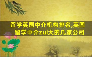 留学英国中介机构排名,英国留学中介zui
大的几家公司