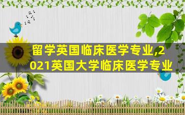 留学英国临床医学专业,2021英国大学临床医学专业