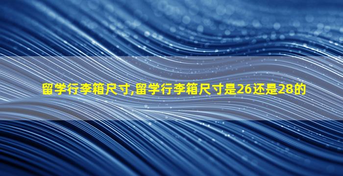 留学行李箱尺寸,留学行李箱尺寸是26还是28的