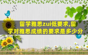 留学雅思zui
低要求,留学对雅思成绩的要求是多少分