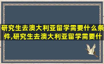 研究生去澳大利亚留学需要什么条件,研究生去澳大利亚留学需要什么条件呢