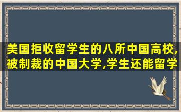 美国拒收留学生的八所中国高校,被制裁的中国大学,学生还能留学吗