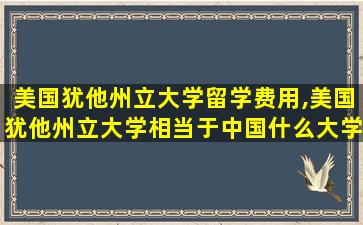 美国犹他州立大学留学费用,美国犹他州立大学相当于中国什么大学