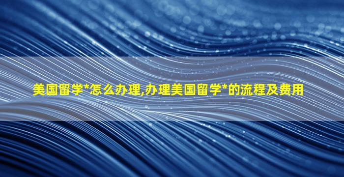 美国留学*
怎么办理,办理美国留学*
的流程及费用