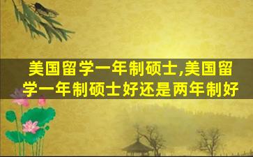 美国留学一年制硕士,美国留学一年制硕士好还是两年制好