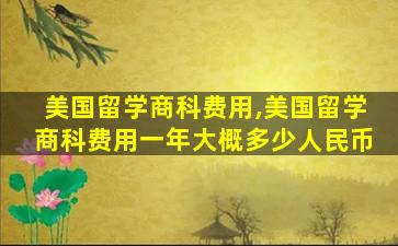 美国留学商科费用,美国留学商科费用一年大概多少人民币